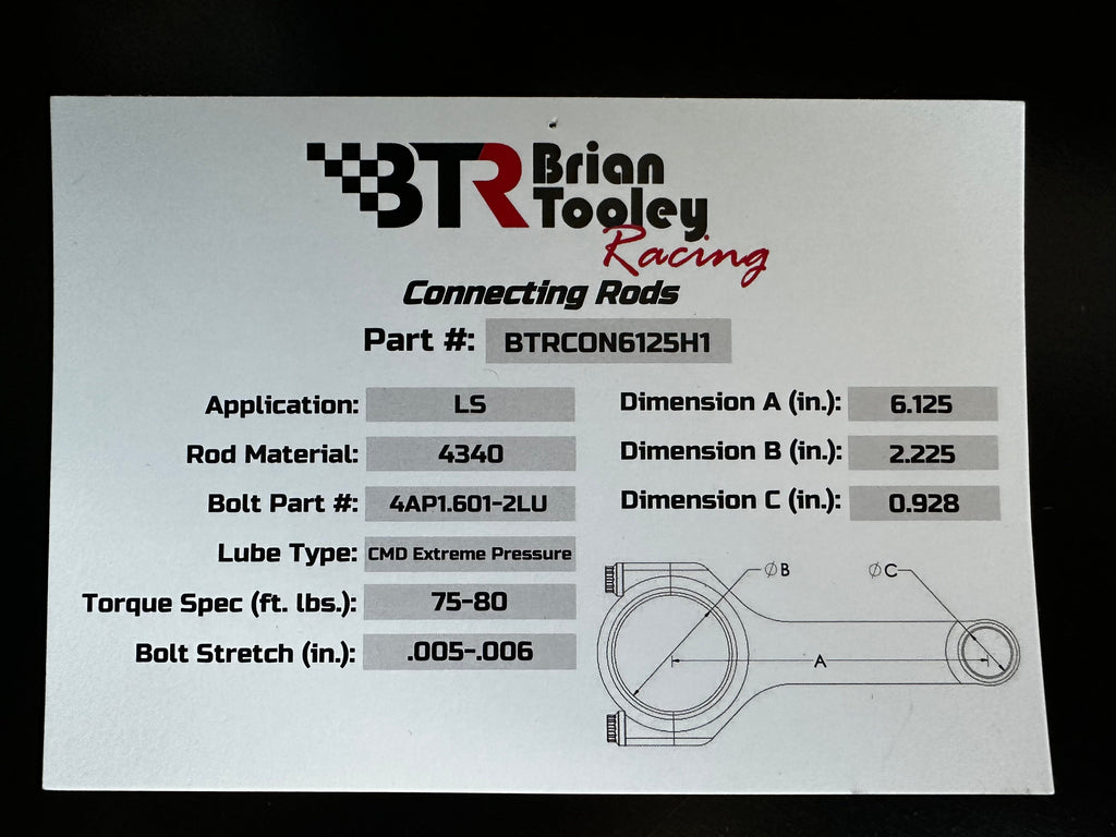 BTR H-Beam Forged Connecting Rods, LS & LT Applications
