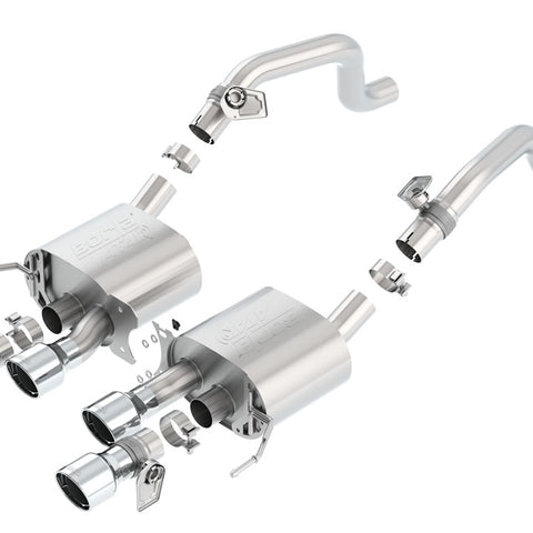 Borla ATAK Exhaust, Quad Silver or Black Tips (w/NPP) 2014-2019 Stingray, GS, Z06