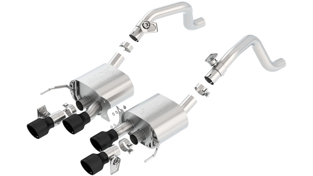 Borla ATAK Exhaust, Quad Silver or Black Tips (w/NPP) 2014-2019 Stingray, GS, Z06