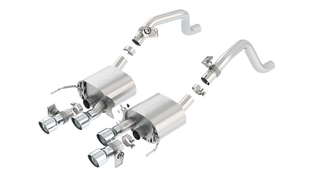 Borla S-Type Exhaust, Quad Silver Tips (w/NPP ) 2014-2019 Stingray, GS, Z06
