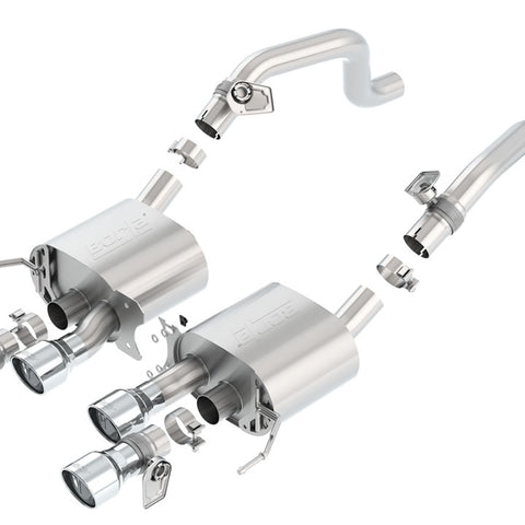 Borla S-Type Exhaust, Quad Silver Tips (w/NPP ) 2014-2019 Stingray, GS, Z06