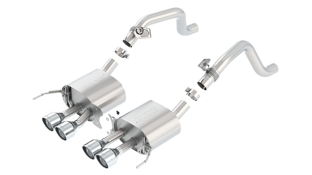 Borla S-Type Exhaust, Quad Silver Tips (NO AFM & NPP) 2014-2019 Stingray, GS, Z06