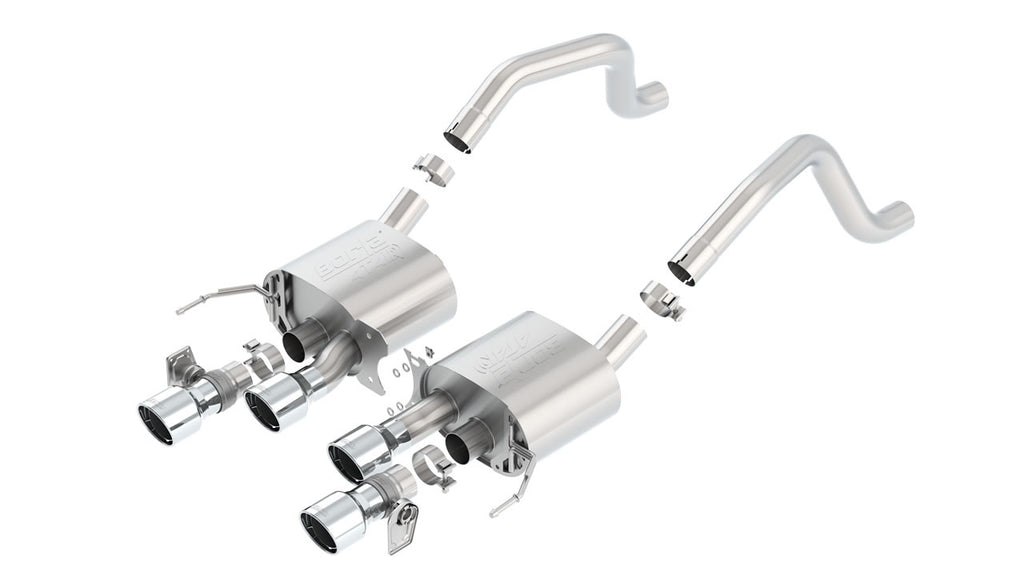 Borla ATAK Exhaust, Quad Silver Tips (NO AFM ) 2014-2019 Stingray, GS, Z06