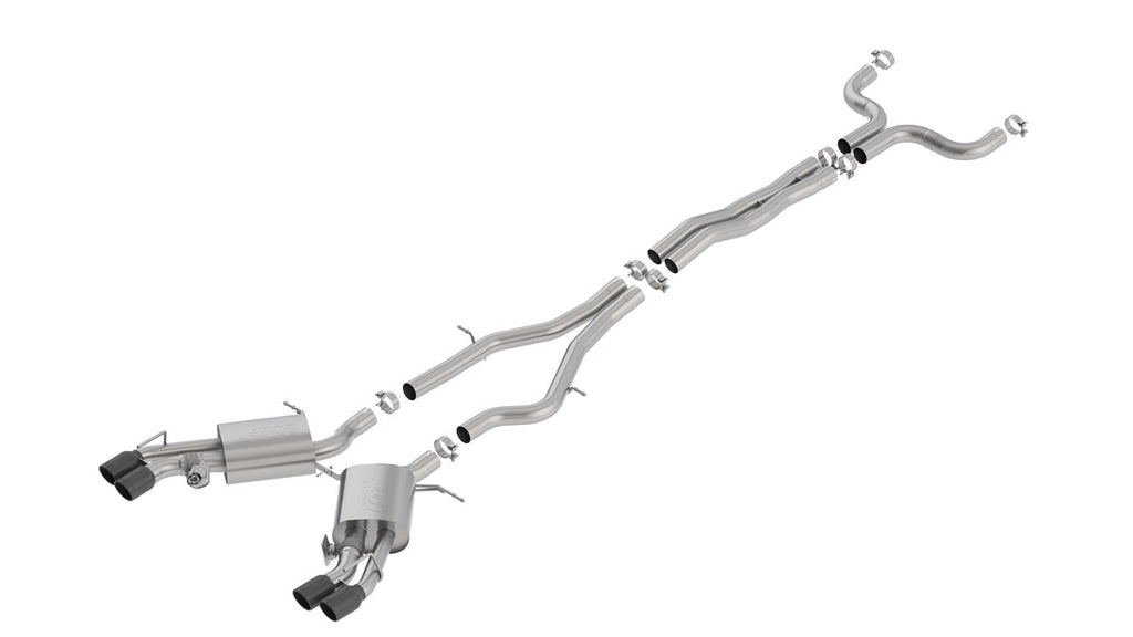 Borla S-Type Exhaust, Black Tips, 2016-2019 Cadillac CTS-V Sedan