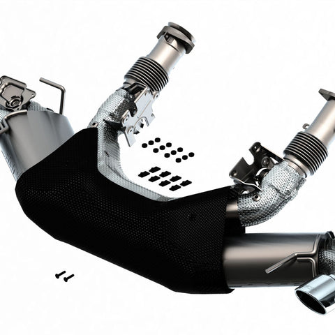 Borla S-Type Exhaust, Quad Silver, Black or Carbon Fiber Tips (w/ NPP) 2020-2024 C8 Stingray