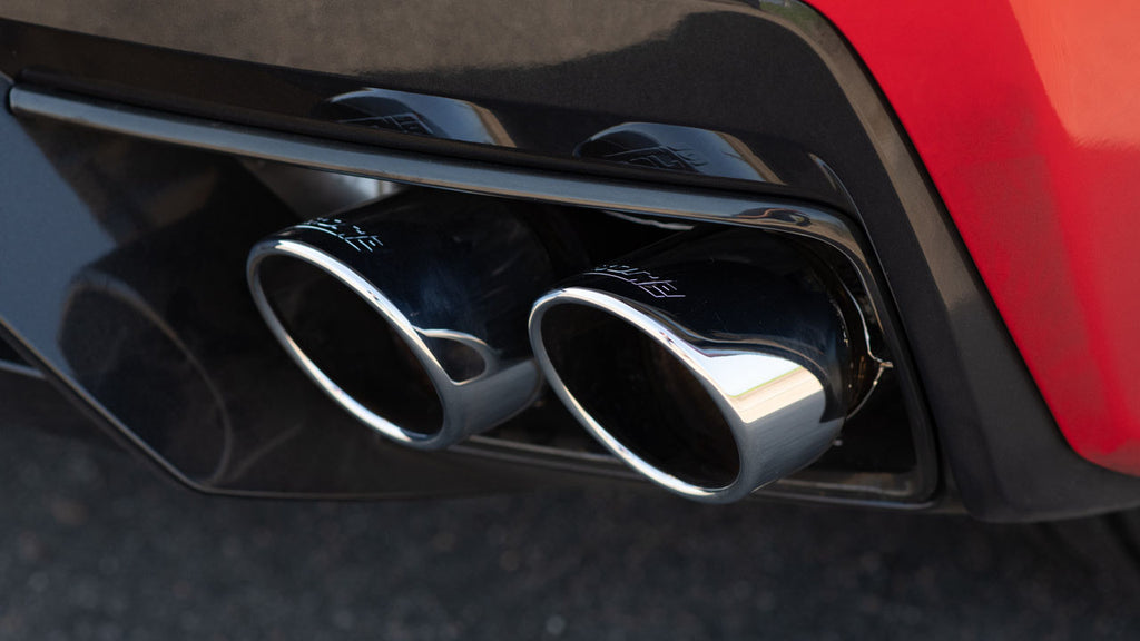 Borla S-Type Exhaust, Quad Silver, Black or Carbon Fiber Tips (No NPP) 2020-2024 C8 Stingray
