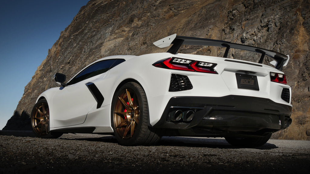 Borla S-Type Exhaust, Quad Silver, Black or Carbon Fiber Tips (No NPP) 2020-2024 C8 Stingray