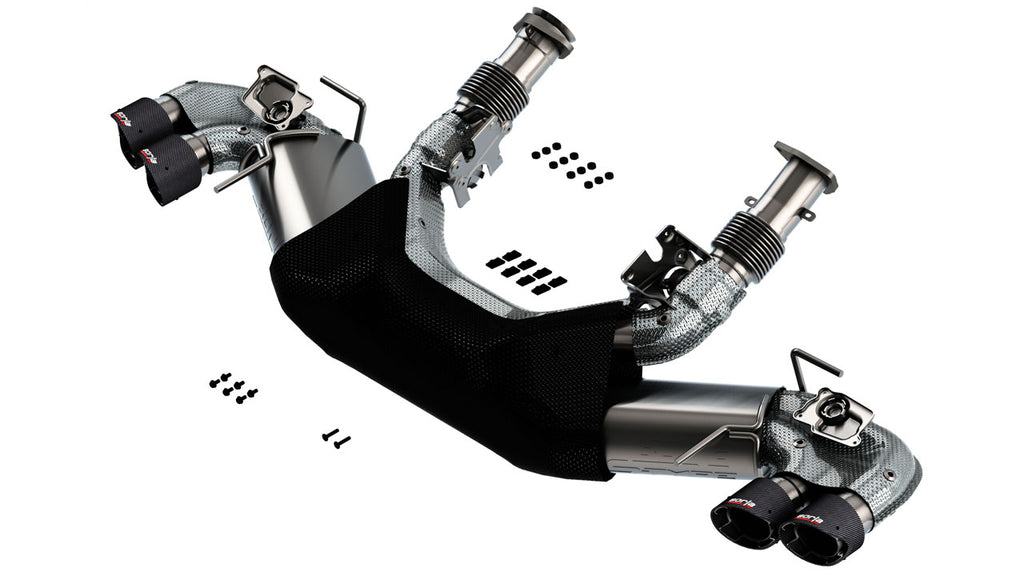 Borla S-Type Exhaust, Quad Silver, Black or Carbon Fiber Tips (w/ NPP) 2020-2024 C8 Stingray