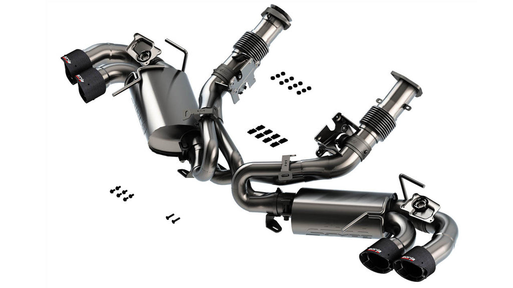 Borla S-Type Exhaust, Quad Silver, Black or Carbon Fiber Tips (w/ NPP) 2020-2024 C8 Stingray