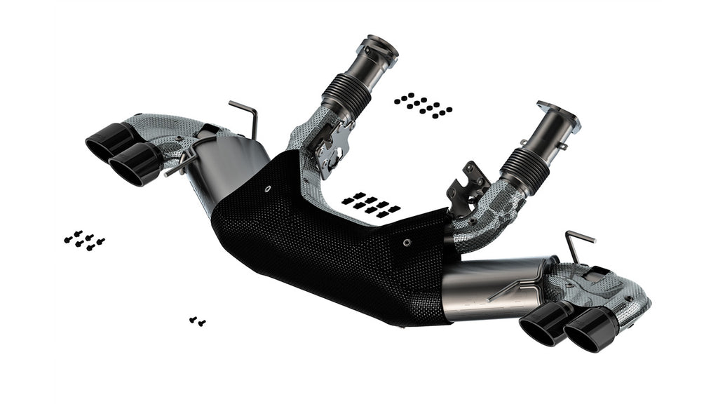 Borla S-Type Exhaust, Quad Silver, Black or Carbon Fiber Tips (No NPP) 2020-2024 C8 Stingray