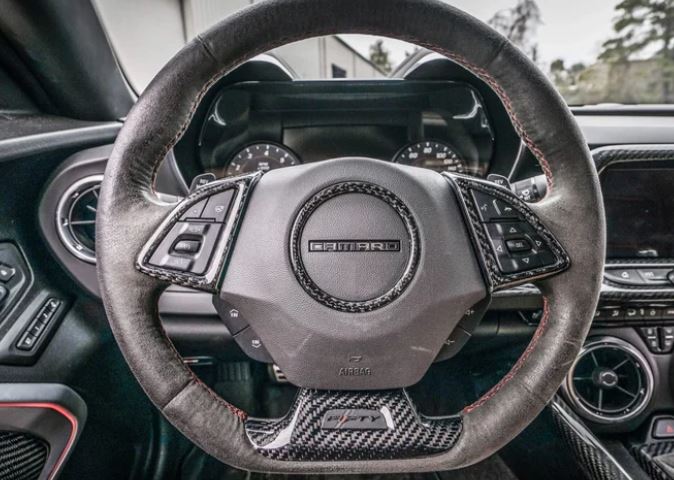 2016-2019 Camaro Carbon Fiber LG364 Steering Wheel Trim Covers