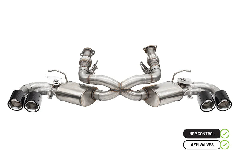 Corsa Variable Sound Control Exhaust, Quad Silver, Black or Carbon Fiber Tips (w/NPP) 2020-2024 C8 Stingray