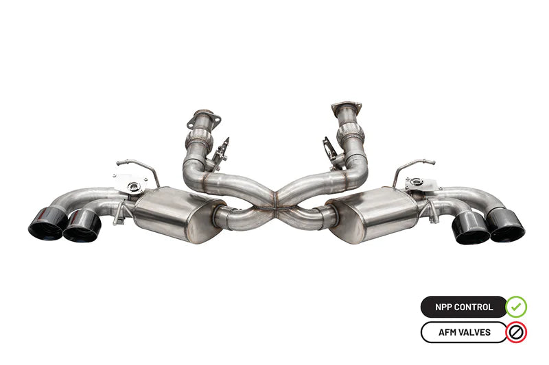 Corsa Variable Sound Control Exhaust, Quad Silver, Black or Carbon Fiber Tips (w/NPP) 2020-2024 C8 Stingray