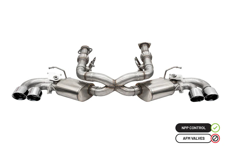 Corsa Variable Sound Control Exhaust, Quad Silver, Black or Carbon Fiber Tips (w/NPP) 2020-2024 C8 Stingray