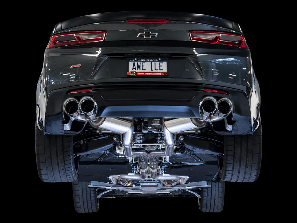 AWE Tuning Track Edition Exhaust System, Quad Silver or Black Tips, 2016-2024 Camaro SS & ZL1