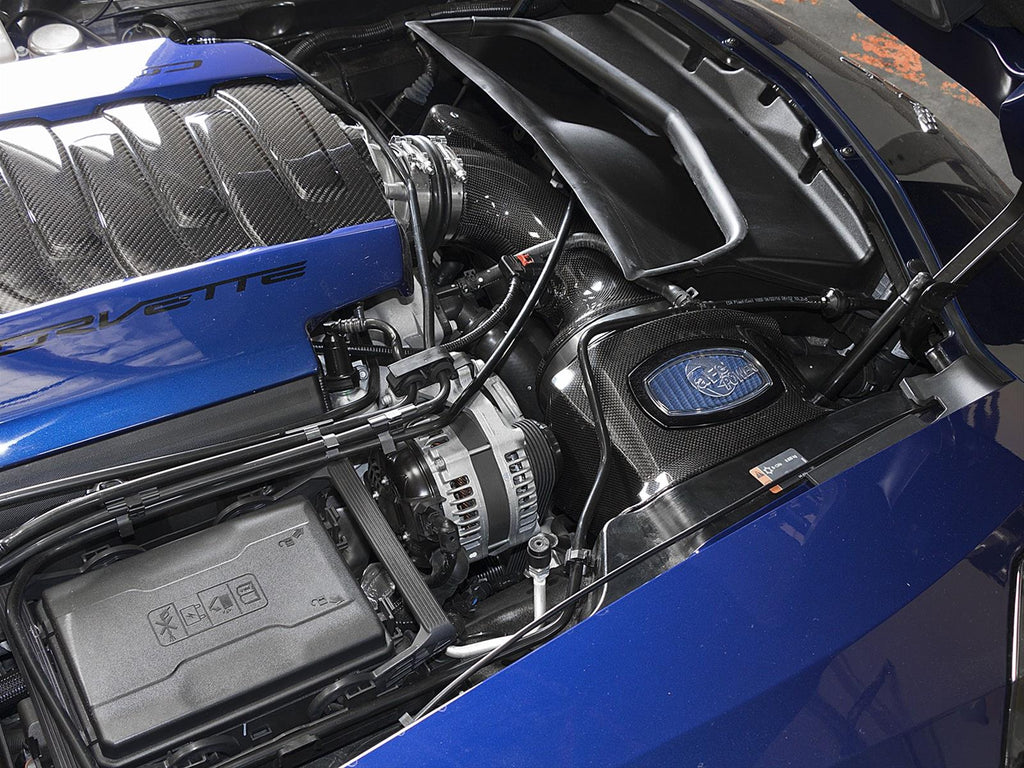 AFE Black Series Momentum Carbon Fiber Cold Air Intake System w/Dual Filter Media, 2014-2019 Corvette Stingray & GS