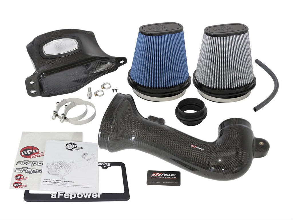 AFE Black Series Momentum Carbon Fiber Cold Air Intake System w/Dual Filter Media, 2015-2019 Corvette Z06