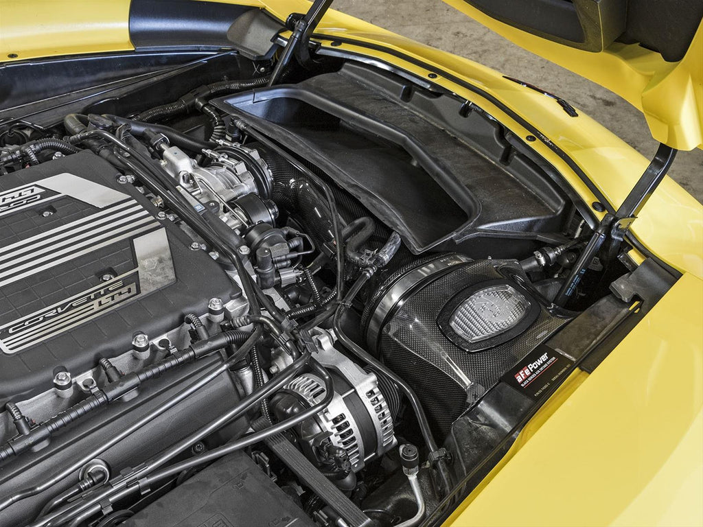 AFE Black Series Momentum Carbon Fiber Cold Air Intake System w/Dual Filter Media, 2015-2019 Corvette Z06