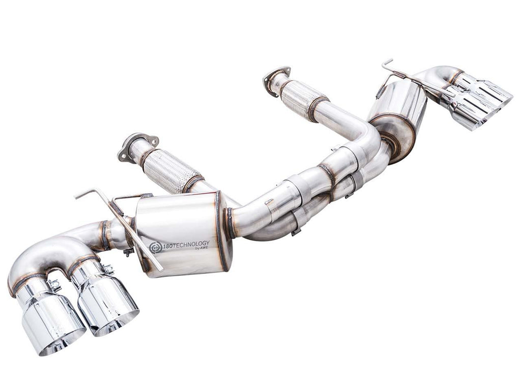 AWE Touring Edition Exhaust for C8 Corvette - Quad Chrome Silver or Black Tips (w/ NPP, wo/NPP) 2020-2024 C8 Stingray