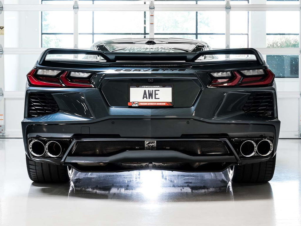 AWE Touring Edition Exhaust for C8 Corvette - Quad Chrome Silver or Black Tips (w/ NPP, wo/NPP) 2020-2024 C8 Stingray