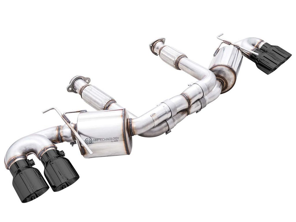 AWE Touring Edition Exhaust for C8 Corvette - Quad Chrome Silver or Black Tips (w/ NPP, wo/NPP) 2020-2024 C8 Stingray