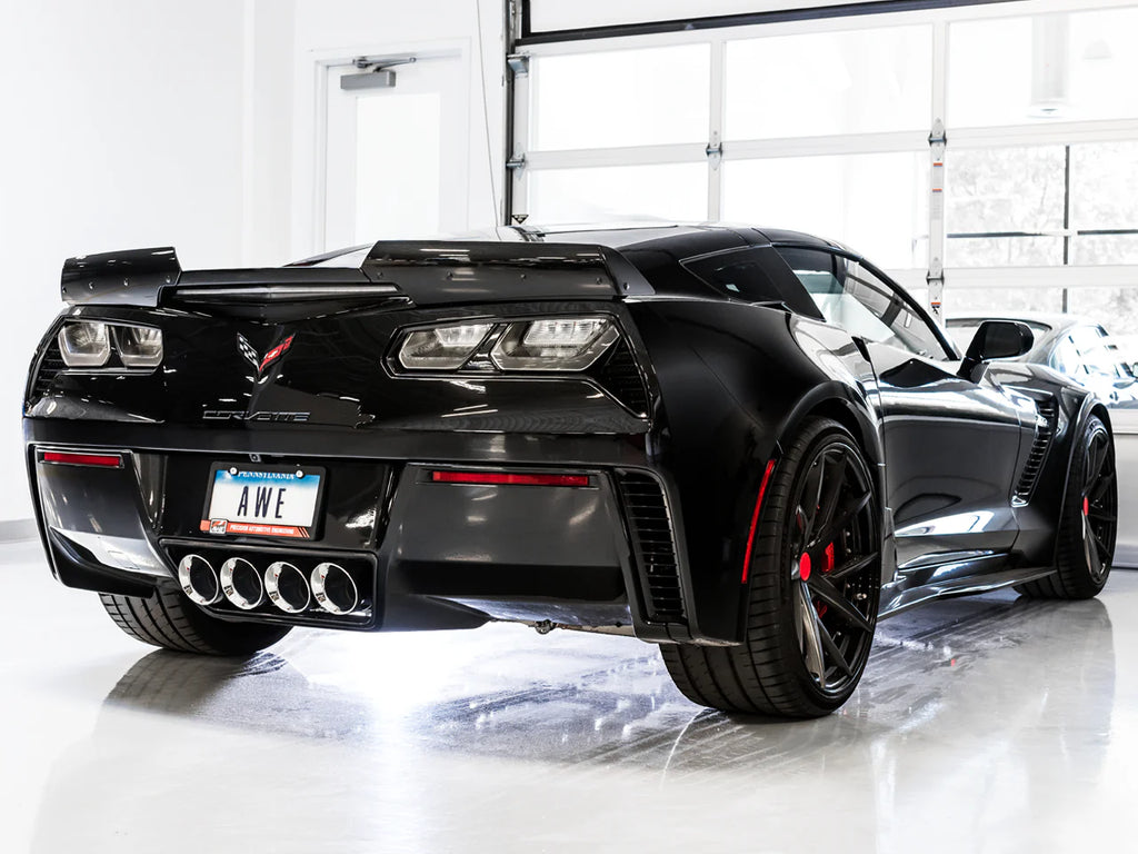 AWE Tuning Track Edition Exhaust System, Quad Silver or Black Tips, 2014-2019 Stingray, GS, Z06
