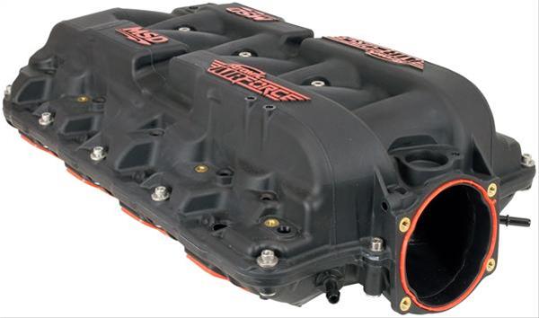 MSD Atomic AirForce Intake Manifold, Red Or Black Letters, LSx Cathedral Port